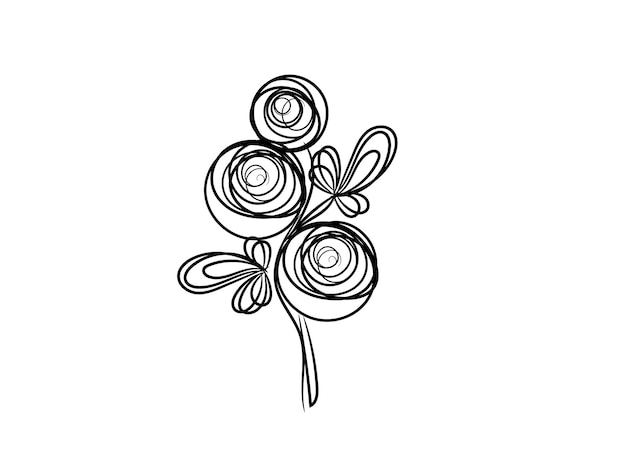 un dibujo de una flor que tiene un diseño en espiral en él