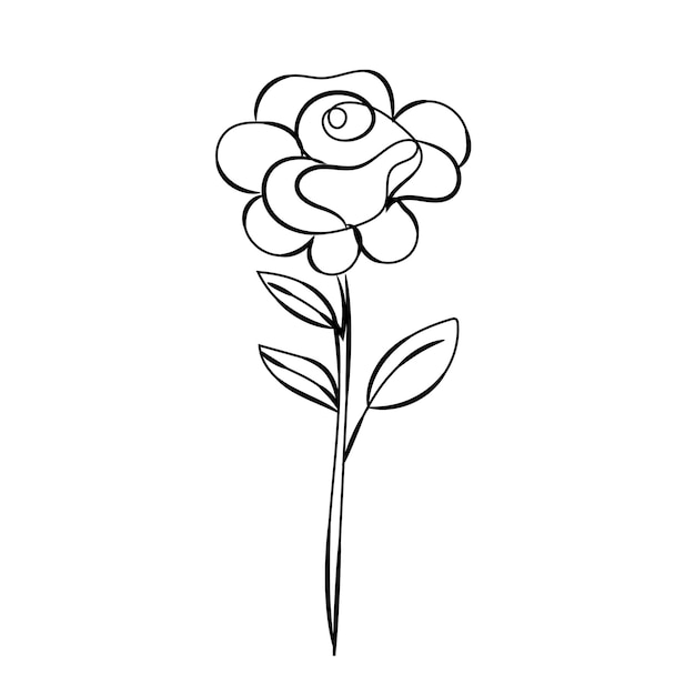 un dibujo de una flor que tiene una flor en ella