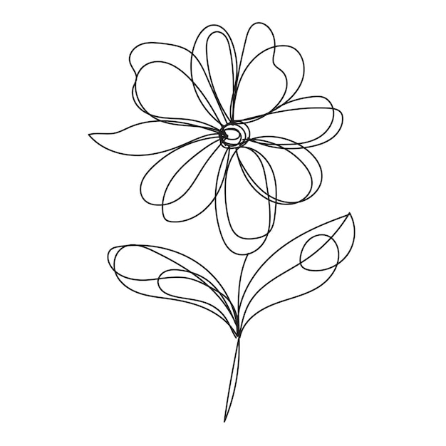 un dibujo de una flor que tiene una flor en ella