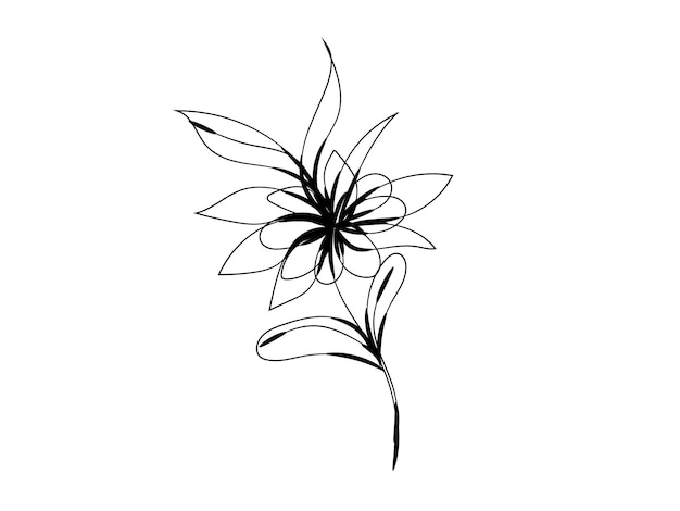 un dibujo de una flor que tiene una flor en ella