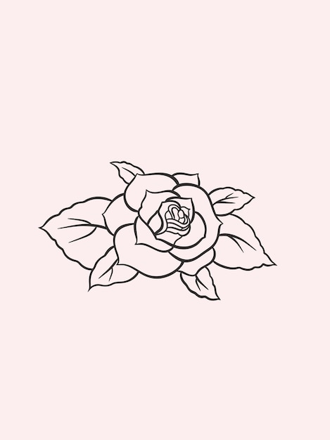 Dibujo de flor rosa vectorial