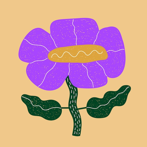 Un dibujo de una flor violeta.