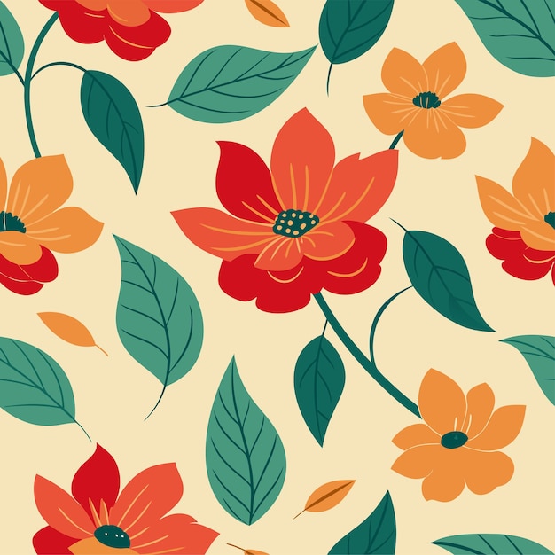 dibujo floral vintage verano patrón sin costuras arte vectorial e ilustración