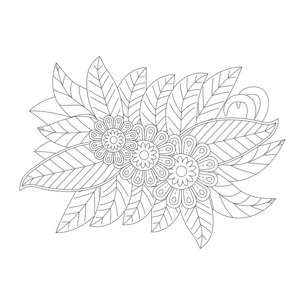 Dibujo de flores para colorear interior de KDP