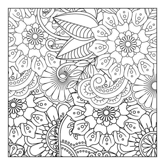 Dibujo de flores para colorear | Vector Premium