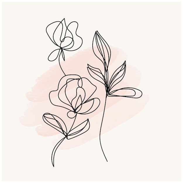 Un dibujo de flores y un dibujo de una flor