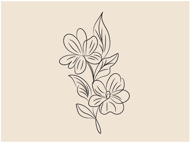 Vector un dibujo de flores en un fondo marrón