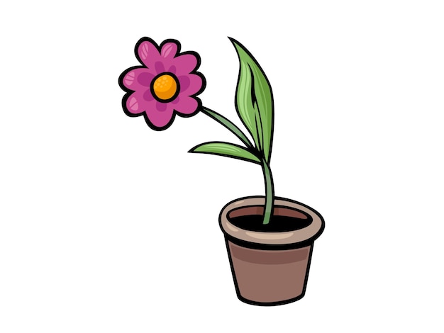 Dibujo de flores en maceta