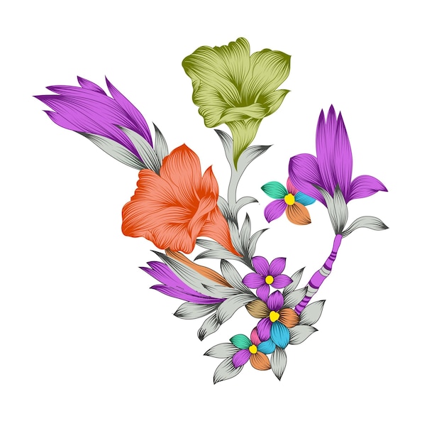 un dibujo de flores con la palabra primavera en él