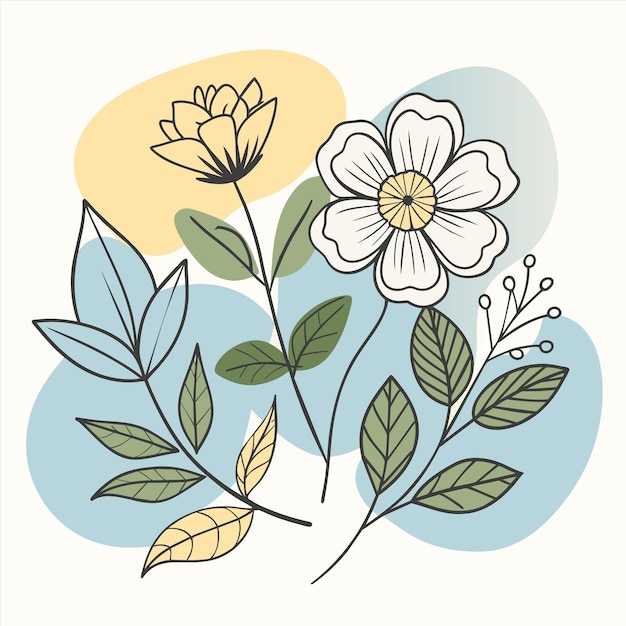 un dibujo de flores con la palabra " primavera " en él
