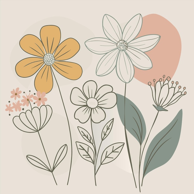 un dibujo de flores con la palabra " primavera " en él
