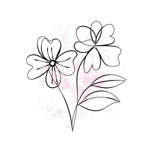 un dibujo de flores que dice flores en un fondo blanco
