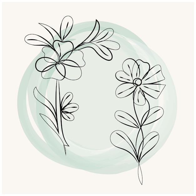 un dibujo de flores que dice flores
