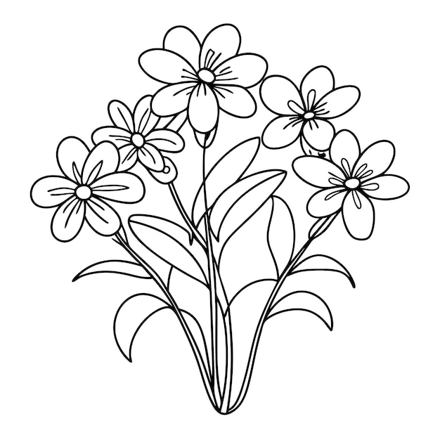 un dibujo de flores que están dibujadas sobre un fondo blanco