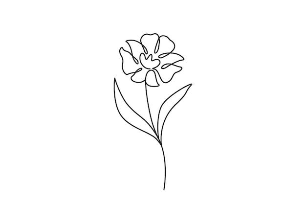 Dibujo de flores de una sola línea