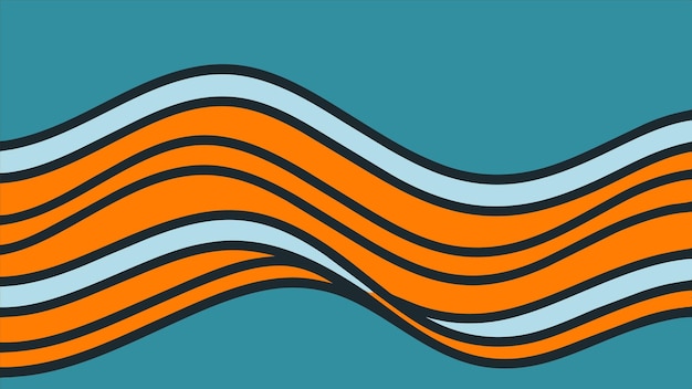 un dibujo de un fondo a rayas azules y naranjas con una línea azul y naranja