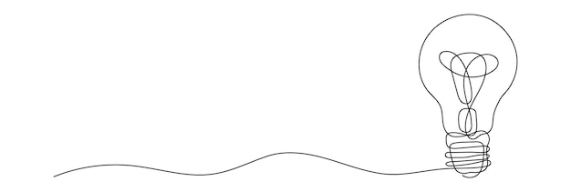 Dibujo de la forma de la lámpara por línea continua Ilustración vectorial de diseño de línea delgada