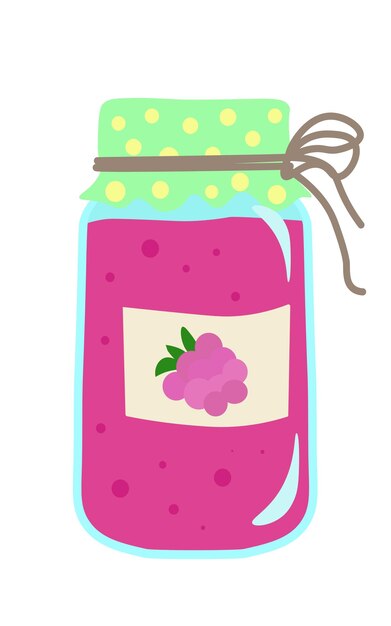 un dibujo de un frasco con una uva púrpura en él