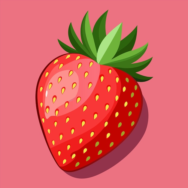 un dibujo de una fresa con puntos amarillos en él
