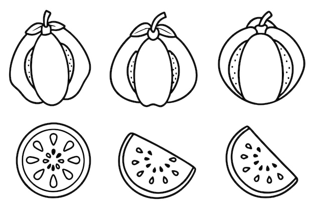 un dibujo de una fruta con una cinta a su alrededor