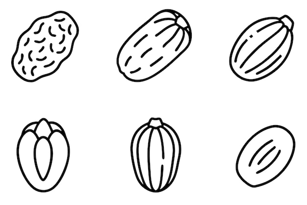 un dibujo de una fruta dibujada sobre un fondo blanco