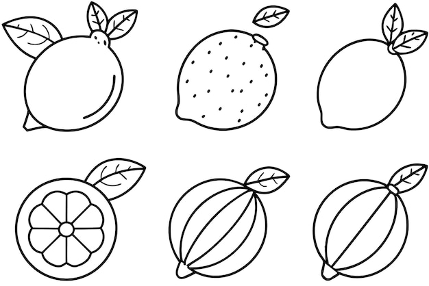 un dibujo de una fruta con una hoja en ella