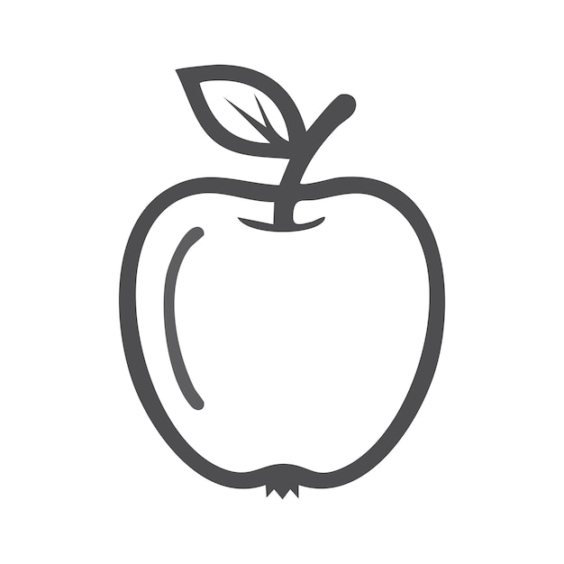 un dibujo de una fruta con una hoja en ella