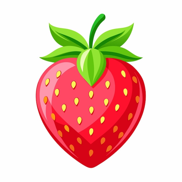 dibujo de frutas de fresa con carácter plano ilustración de arte vectorial 29