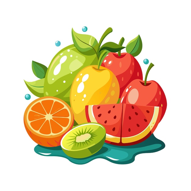 un dibujo de frutas con la palabra fruta en él