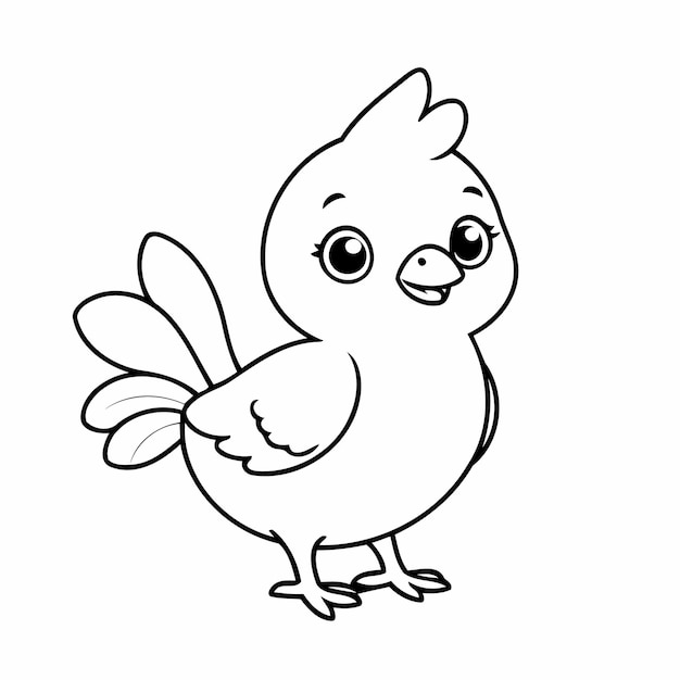 Dibujo de gallina linda para niños pequeños página de colorear