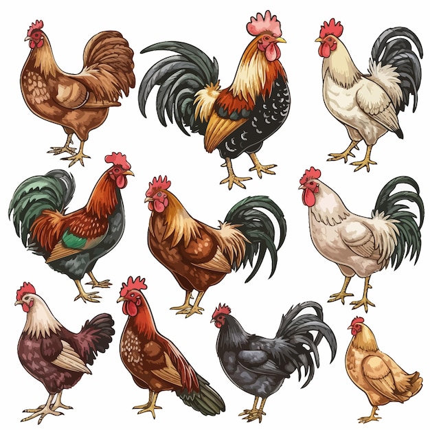 un dibujo de un gallo con un pico rojo