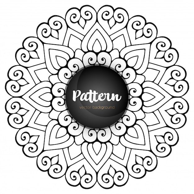 Dibujo de garabatos de plantilla de patrón de Mandala