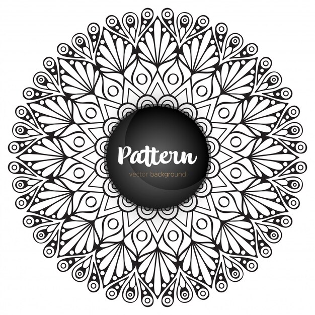 Dibujo de garabatos de plantilla de patrón de Mandala