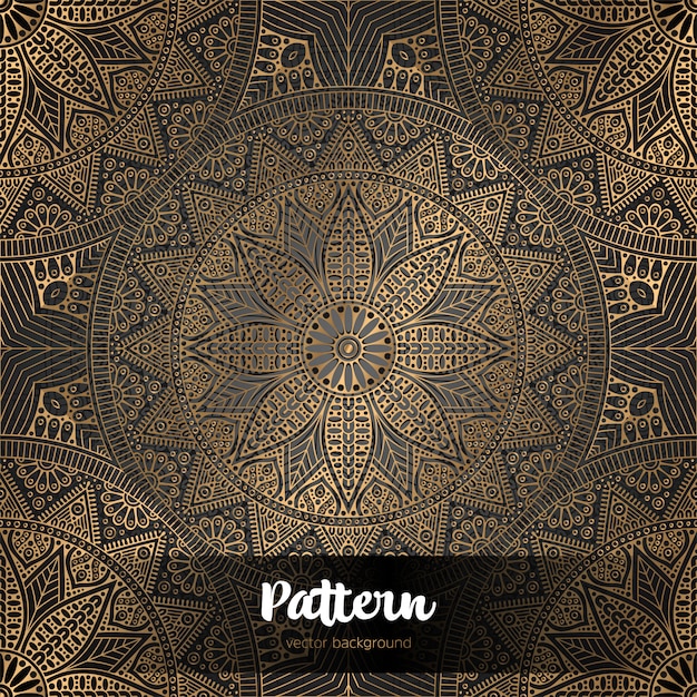 Dibujo de garabatos de plantilla de patrón de Mandala