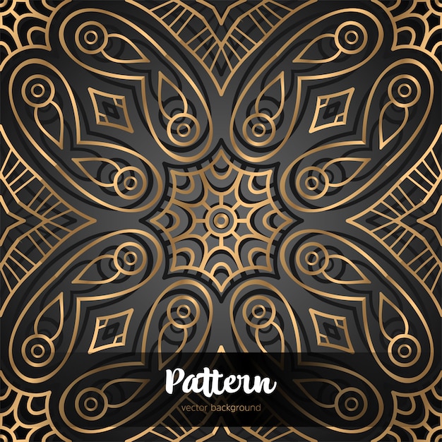 Dibujo de garabatos de plantilla de patrón de Mandala