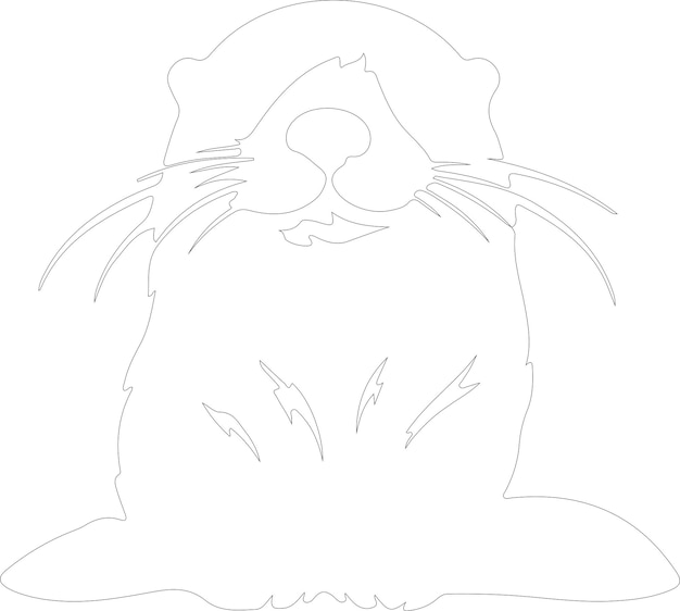 un dibujo de un gato con una cara blanca y un contorno negro