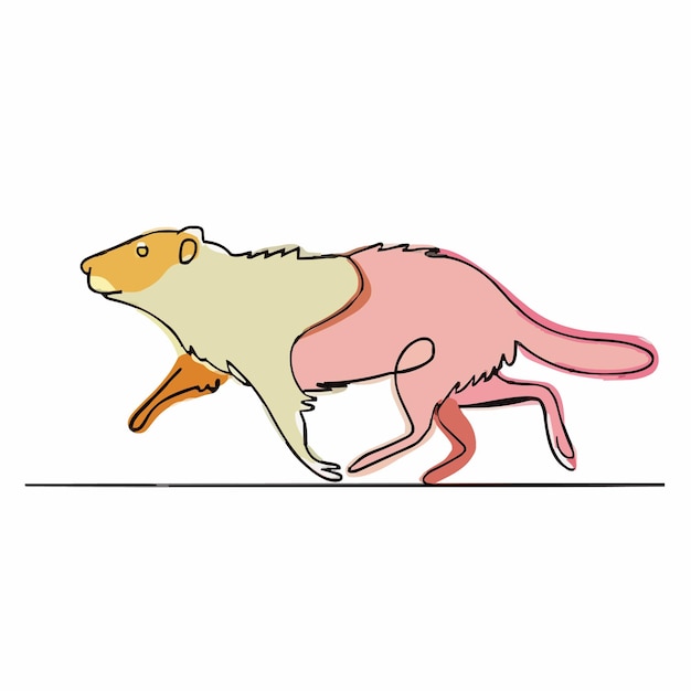 un dibujo de un gato con una cola rosa y la palabra