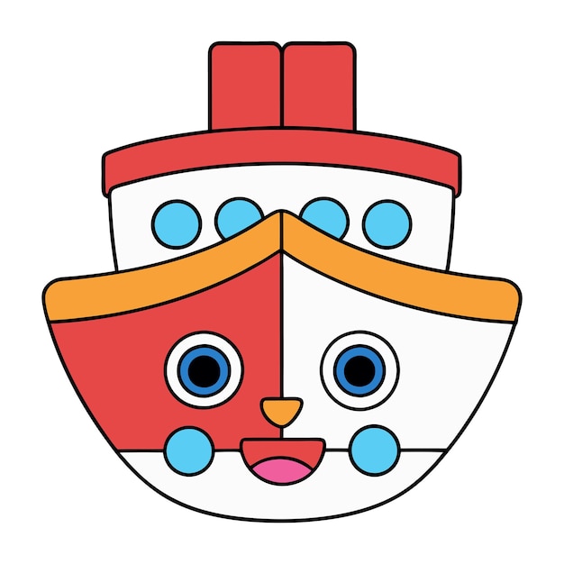 un dibujo de un gato de dibujos animados con ojos y una nariz roja
