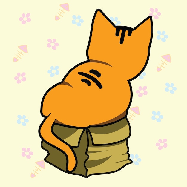 Vector el dibujo del gato naranja es lindo.