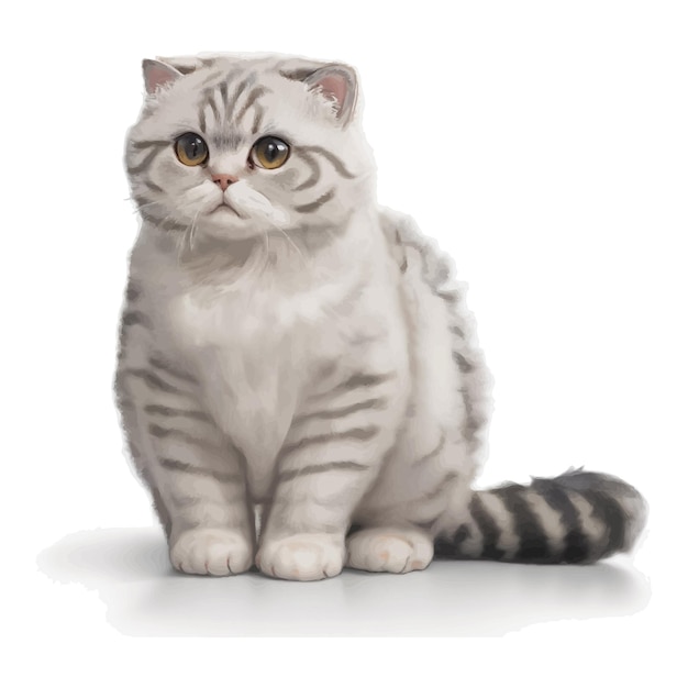Dibujo de gato plegado escocés con características editables ilustración vectorial