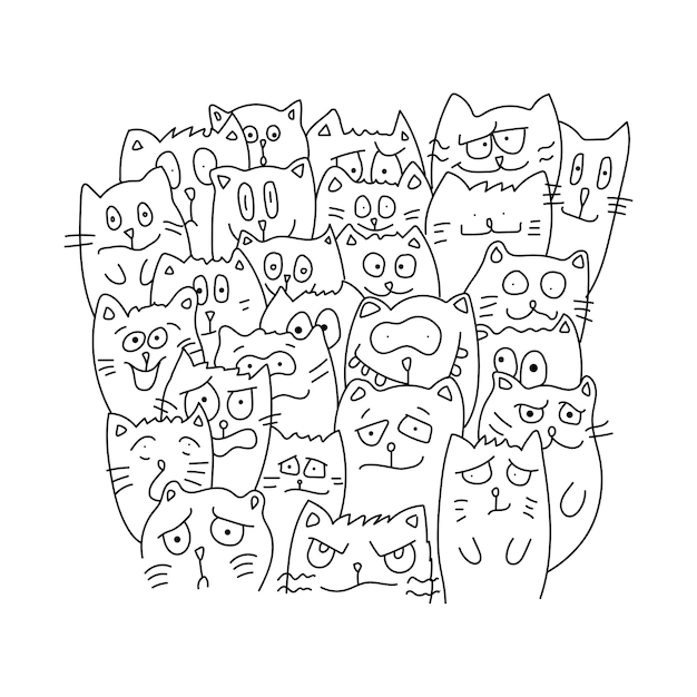 Dibujo de gatos para colorear