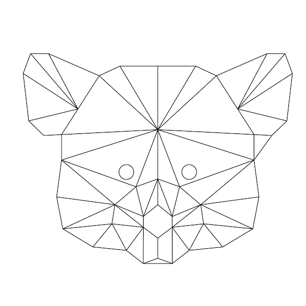 Dibujo geométrico de animales de ratón rojo