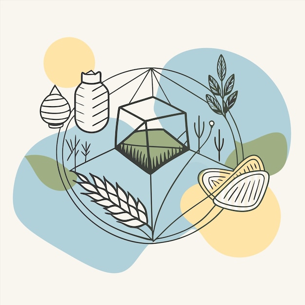 un dibujo de un girasol y una botella de agua