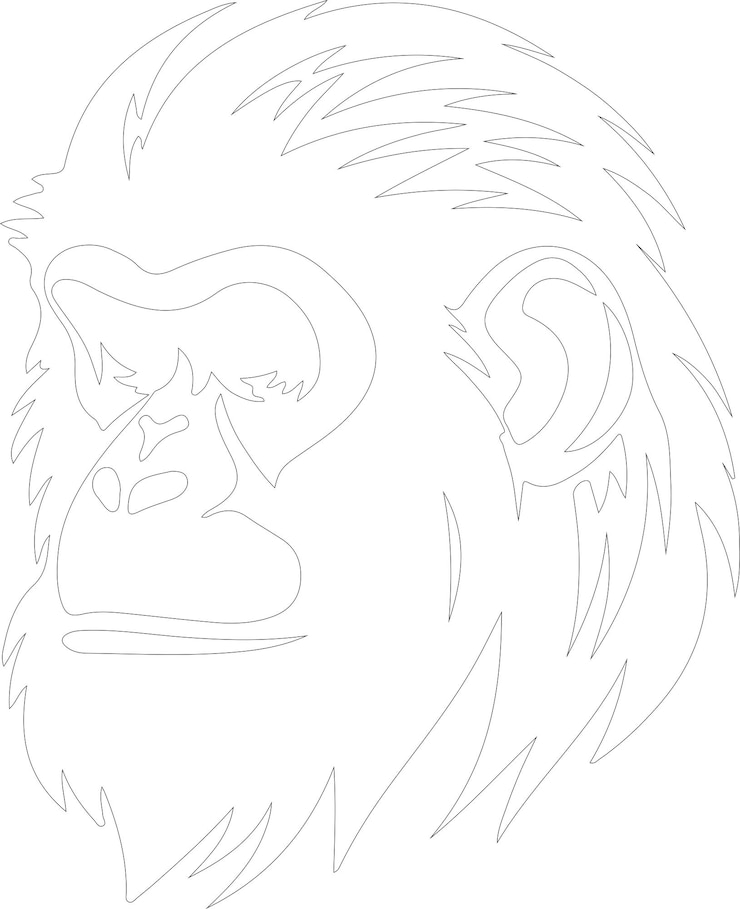 Vector un dibujo de un gorila con un corazón en él