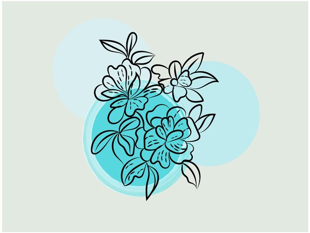 dibujo gráfico botánico minimalista diseño de tatuaje pequeño de moda elementos florales vector