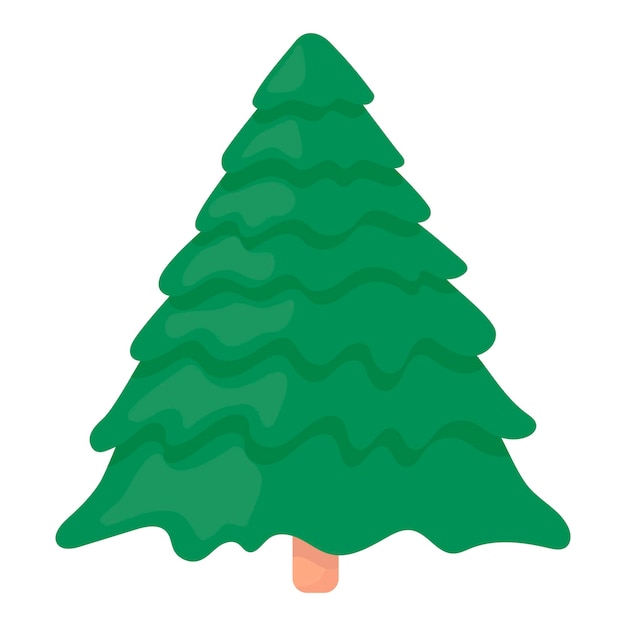 Dibujo de un gran árbol de Navidad. Dibujo vectorial.