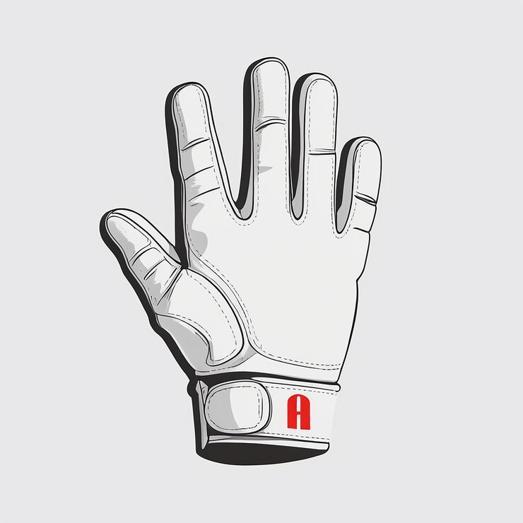 Vector un dibujo de un guante con un fondo blanco que dice un