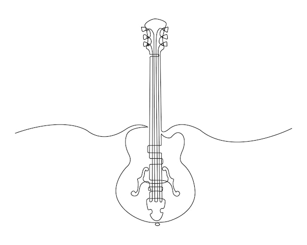 un dibujo de una guitarra con una cuerda en el medio