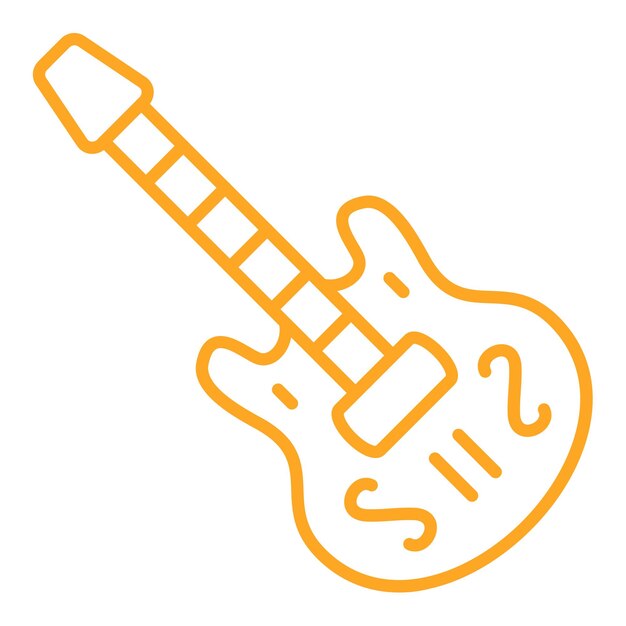 un dibujo de una guitarra con el número 1 en él