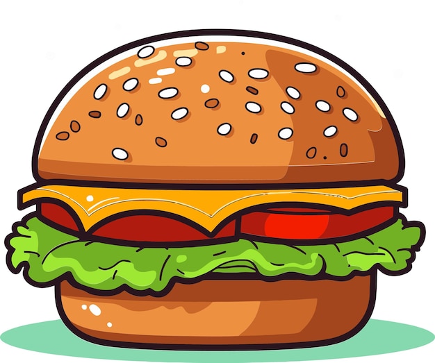 un dibujo de una hamburguesa con una imagen de una hamburguesa